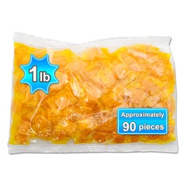 Butterscotch Hard Candy Disc. 1 Pound. Individually Wrapped and Sealed. (1 LB). Made with Natural Sugar. Classic Butterscotch.