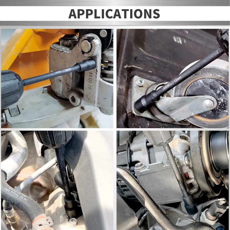 AKM TOOL 9-Piece Long Universal Nut driver set, 6 inch