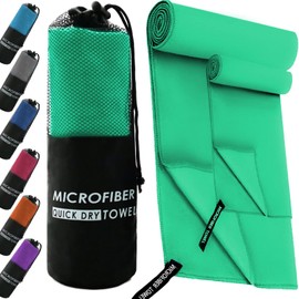 DQST Toalla Microfibra Secado Rpido 2 Pack, Toalla de Viaje Ligera y Portatil, Toalla Deportiva para Playa, Natacin, Yoga, Gimnasio, Camping,...      