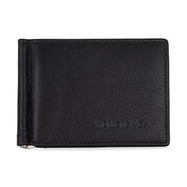Montana West Genuine Leather Money Clip Wallet - Minimalist RFID Blocking Bifold Wallet for Men with Multiple Card Slots - Premium Compact Leather Money Organizer - Midnight Black