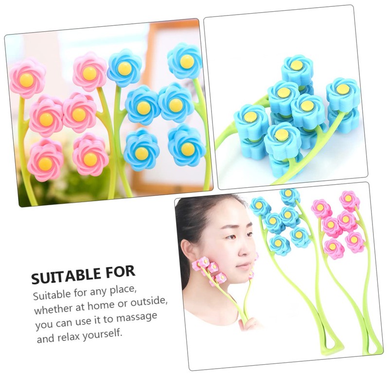 SAFIGLE 2pcs Face Roller Massager Manual Facial Massage Tool for