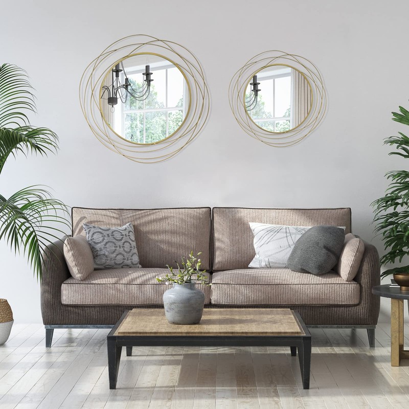 ironsmithn Wall Mirror Mounted Round Decorative Mirrors Circle for Bathroom