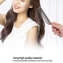 Peine de Pelo de Cola de Rata Profesional, Peines de Cola de Ratón Peine de Peinado de Peluquería Peluquería Peine de Metal de Aluminio Herramientas de Peinado(Negro)