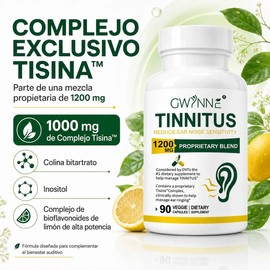 Gwynne Alivio Del Zumbido En Los Oídos 1200mg Suplemento Con Vitamina C  Complejo Bclínicamente Probado Para El Zumbido En Los Oídos  Alivio Del