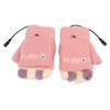 USB Heating Winter Gloves Cotton Knit Washable Women USB Fingerless
