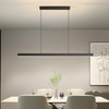 Zihoi Modern Ceiling Pendant Light,47in LED Black Linear Ceiling Chandelier
