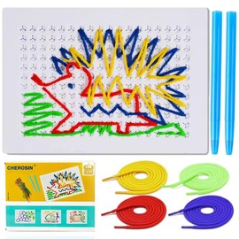 CHEROSIN Fine Motor Threading Boards for Kids - Pencil Grasp Fine Motor Toys Sensory Learning Boards for Preschooler, Calm Down Activity Therapy Toys Gifts for 3 4 5 6 Year Old Kids Boys Girls