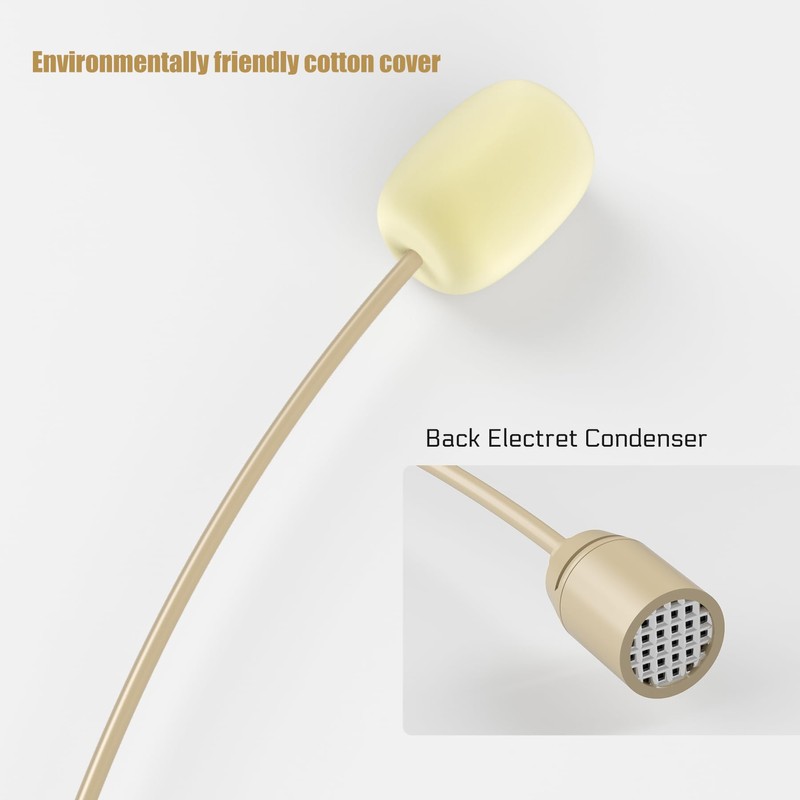 Dual Earhook Headset Microphone - Compatible with Shure Wireless Transmitter,