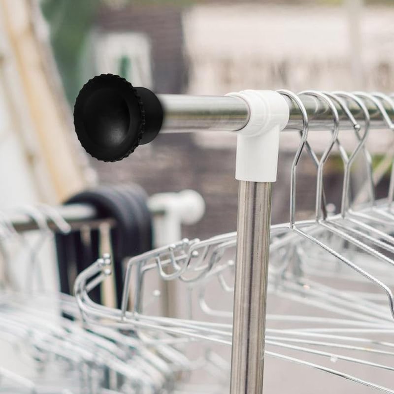 Cabilock 4pcs Clothes Hanger Rod Stoppers Curtain End Caps Closet