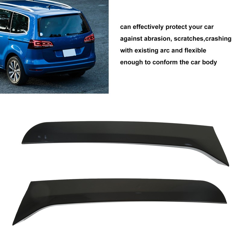 2 Pcs Rear Window Spoiler Glossy Black Left Right Side