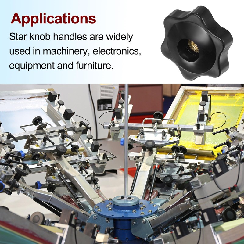 HARFINGTON 4pcs Star Knobs M5 Female Thread 32mm Head Plastic