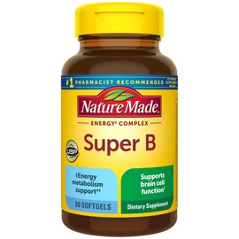 Nature Made Super B Complex Vitamins for Women and Men, Dietary Supplement for Energy Metabolism Support, Super Vitamin B Complex, 60 Softgels, 60 Day Supply