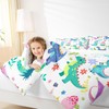 Cartoon Dinosaur Bedding Set Full Size, Blue Green Cute Dinos