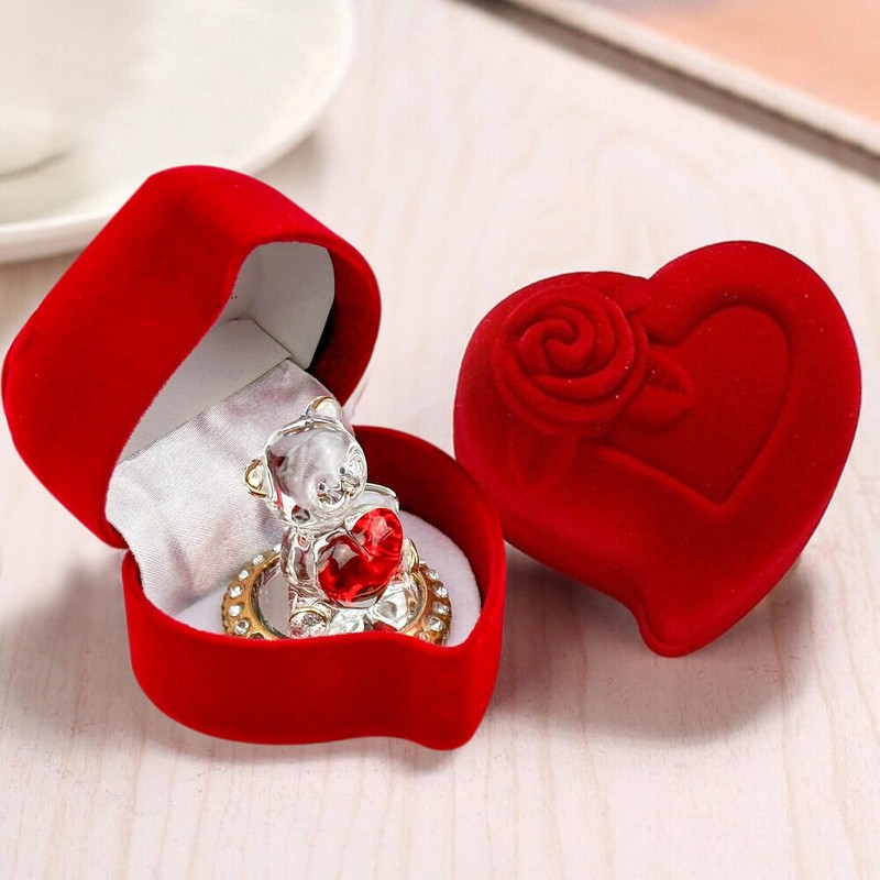 SAFRI Red Heart Crystal Teddy Bear in Red Rose Special