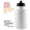 Inglasco Sher-Wood, White 1000ml Fatboy Sports Water Bottle, with Black