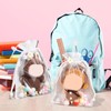 Clear Doll Display Bag, Portable Protective Case with Pom Poms