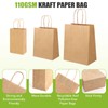 XPCARE 200PCS Brown Paper Bags with Handles, Three Different Sizes