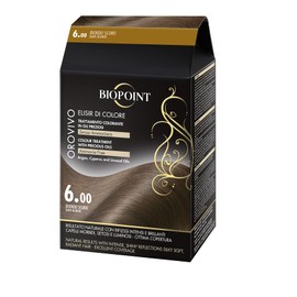 Biopoint Orovivo - Elisir di Color 6 Dunkelblond, Set Haarfarbe aus Öl, ohne Ammoniak, nährend und glänzend, verleiht eine intensive und glänzende Farbe, 142 ml