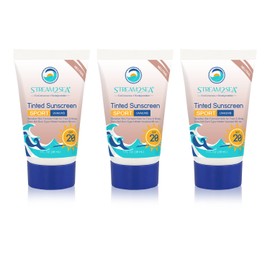 Stream2Sea Tinted Sunscreen with SPF 20 All Natural, Biodegradable & Reef Safe| 1 Fl oz Travel Size, Non Greasy & Moisturizing Mineral Sunscreen For Face and Body Protection Against UVA & UVB | Pack of 3