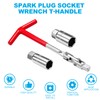 pwkauka 3Pcs Spark Plug Socket Wrench Set T-Handle, Universal 5/8"