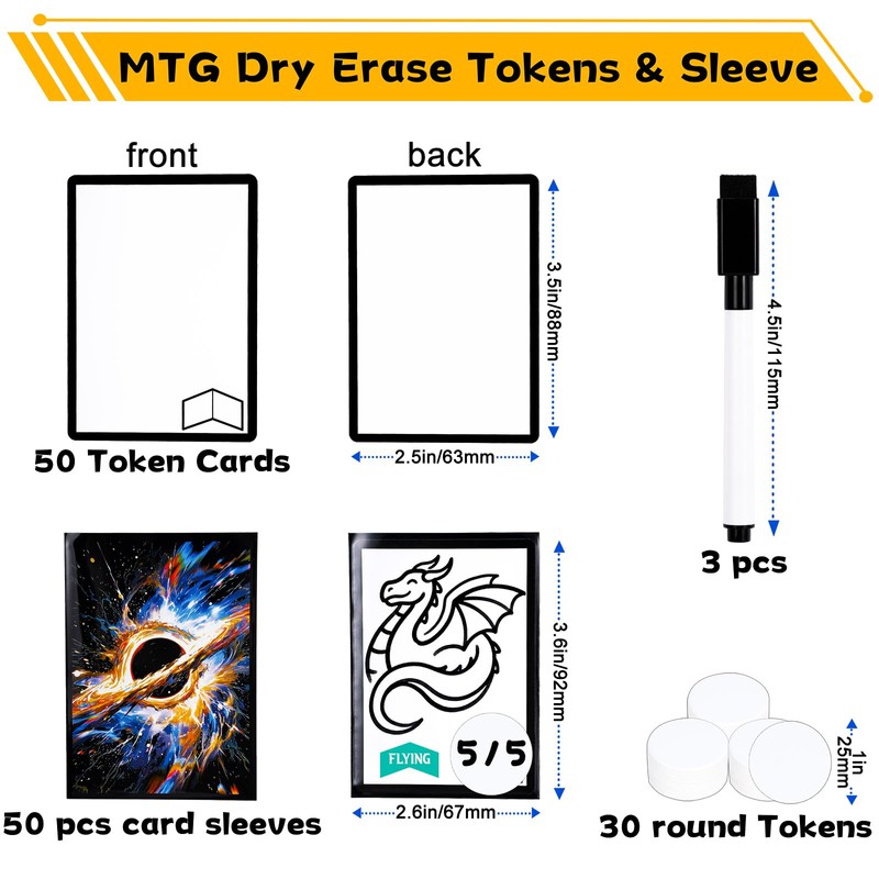 Tinzum 259 PCS MTG Dice Set, Keyword Counters, Dry Erase
