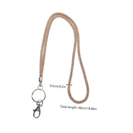 Operitacx Rhinestone Lanyard Für Multifunktionales Umhängeband Mit Metallverschluss Geeignet Für Ausweishalter Schlüssel Und Handys Für Büro Und Champagnerfarbe