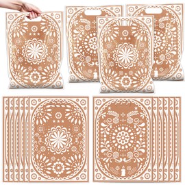 Cleito Lindo Party Favor Bags - 50 Pcs Mexican Cleito Lindo Cinco de Mayo Goodie Candy Gift Bags Fiesta Picado Mexicano Party Favor Supplies for Birthday Baby Shower Dia De Los Muertos Decorations