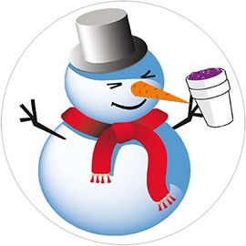 Snowman with a Lean Cup - 3 Pack Circle Stickers Decals 3" x 3" - Sizzurp Purple