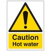 V Safety Caution Hot Water - Portrait 100 x 150