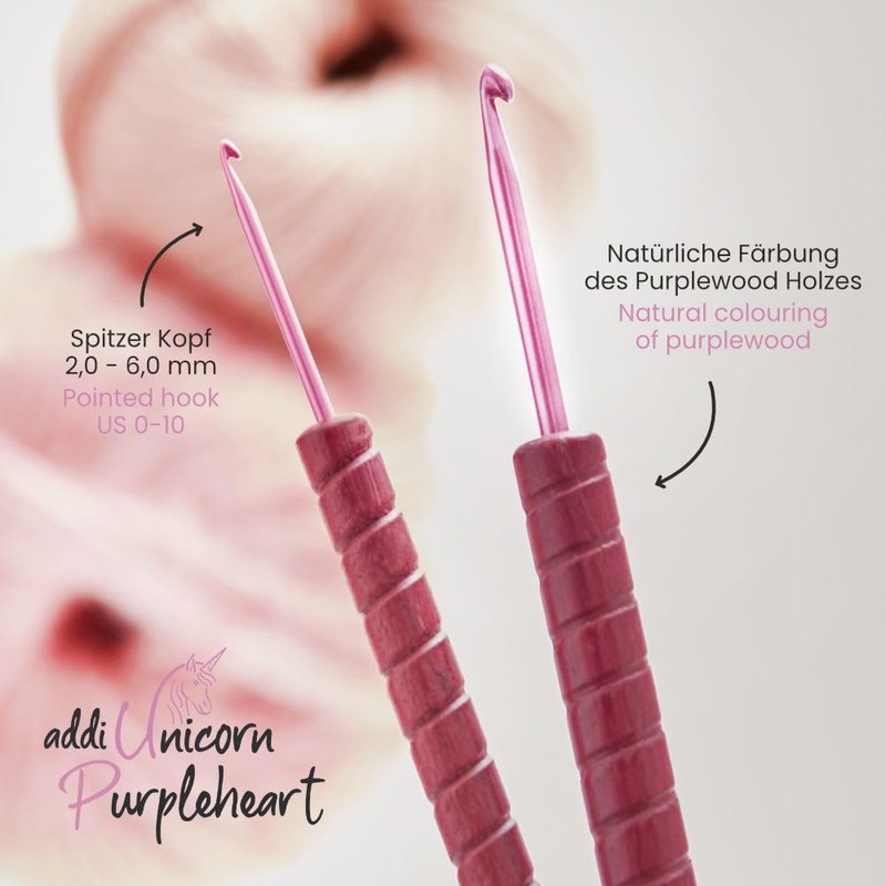 addi Unicorn Crochet Hooks Purple 5.00mm