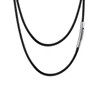 FaithHeart Collar Cuerda mujer cadena negra para hombre 2mm 16