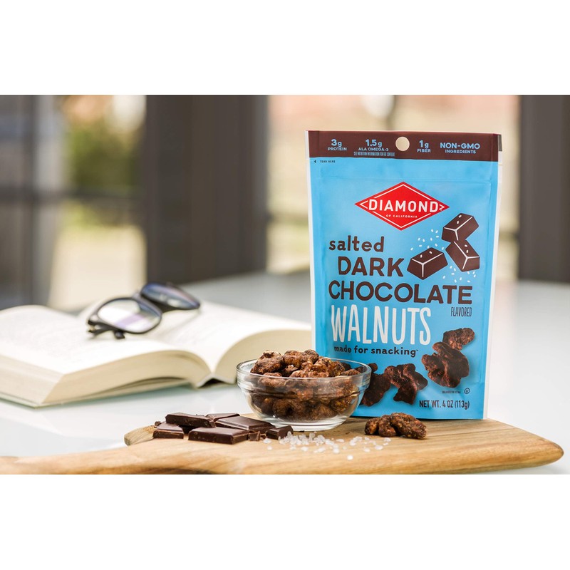 Diamond of California Salted Dark Chocolate Walnut Snack Nuts, 4