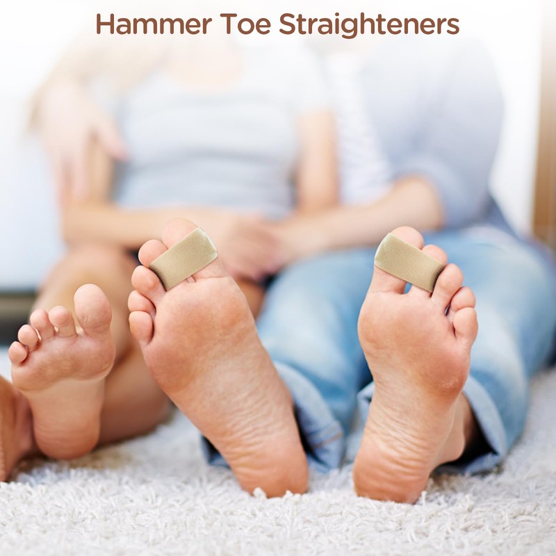 Dirvcp 10 Pack Fabric Hammer Toe Wraps Adjustable Toe Corrector