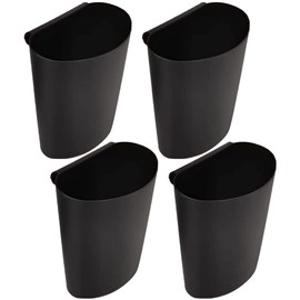 Kichvoe - 4 soportes para colgar para tazas, accesorios para carrito, cesta de utilidad, cestas de almacenamiento para colgar macetas, para lápices, cubos para colgar, color negro