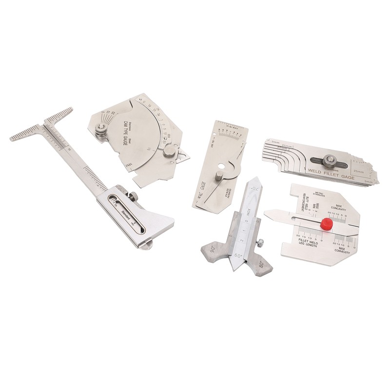 6Pcs Weld Gauge Set Fillet Include Hi Lo Gauge Porosity
