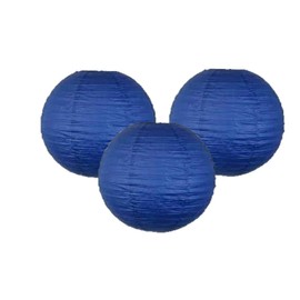 Pack of 3 Round Paper Lanterns Lamp Wedding Birthday Party Decoration (Royal Blue, 10"/25CM)
