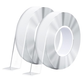 weiwei Transparent Magic Nano Tape Double Sided Mounting Tape Heavy Duty, Multiple Sizes Two Sided Adhesive Tapes, Removable Wall Poster Tape for Picture Decoration Hanging, 2 Rolls 32.8 FT