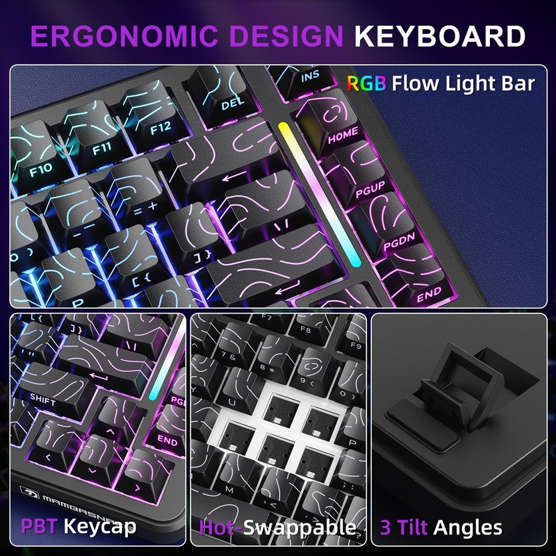 MAMBASNAKE M82 HE Hall Effect Keyboard, 8Khz Polling 0.01mm Adjustable