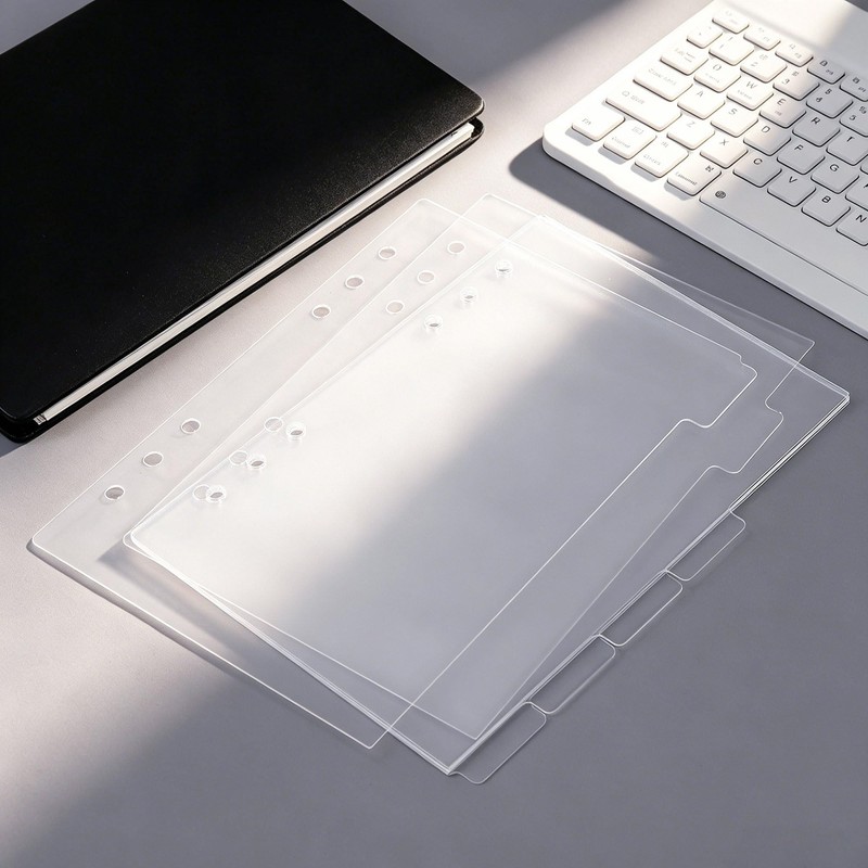 A5 6 Hole Acrylic Binder Dividers, 6 Pack Clear 1mm