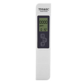 3-in-1 Multifunction Water Tester, Digital Temperature TDS-EC Meter, Portable Water Quality Tester with Large LCD Display, ±2% Accuracy, Measuring Range 0-9990 Ppm/0-9990 Us/cm/0 °C ~ 80 °C
