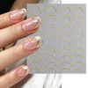 French Line Nail Stickers Black White Gold French Tip Nail