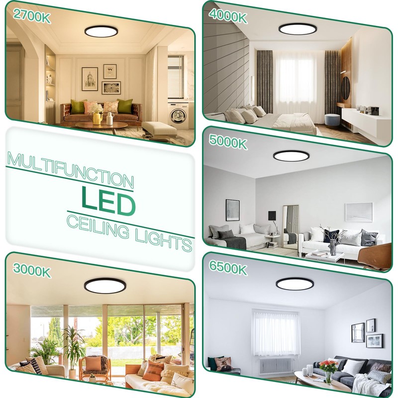 Brightever 12 Inch 6 Pack LED Ceiling Light Flush Mount,