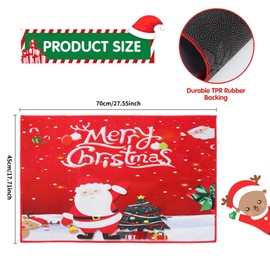 TSLBW Christmas Door Mats 45x70 cm Christmas Decorative Bathroom Mat Washable and Non-Slip Entry Doormats for Entrance Living Room Bedroom Bathroom Mats Xmas Decor Indoor Outdoor (Color A)