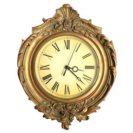 AELS Vintage Wall Clock, European Style Decorative Retro Wall Clock, Battery Operated for Living Room Bedroom Office Décor,Golden
