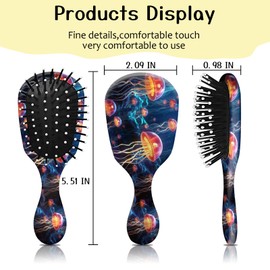 GABraden Mini Hair Brush,Cute Detangling Travel Hair Brush,Soft Bristles for Effortless Tangle Removal,Detangler Hairbrush for Women Men Boys Girls Kids Wet Dry All Hair Types(Pink Jellyfish)
