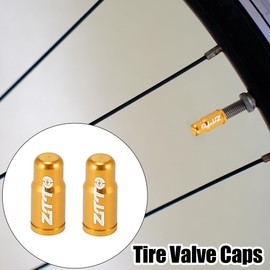 X AUTOHAUX 6pcs Tire Valve Caps Dust Covers for Bicycle Road Bike MTB Gold Tone