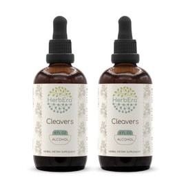 Cleavers A120 (2pcs) Alcohol Herbal Extract, Tincture, Concentrated Liquid Drops Natural Cleavers (Galium aparine) Dried Herb (2x4 fl oz)