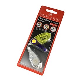 Refillable Correction Tape With Roller 5 mm x 6 m Flexi-Roller Guide To Provide Precision Correction and Better Grip Position + 1 Free Correction Tape Refill (Yellow)