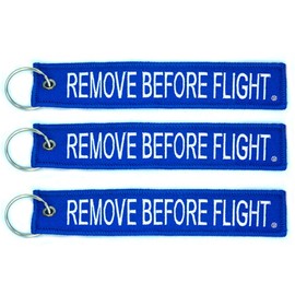 Apex Imports 3x Remove Before Flight Blue/White Key Chain 5.5" x 1" Motorcycle ATV Car Truck Keychain