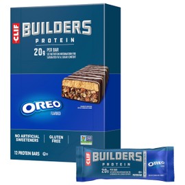 CLIF BUILDERS Protein Bars - OREO-Flavored - 20g Plant Based Protein - Gluten Free - Non-GMO - Low Glycemic - No Artificial Sweeteners - 2.4 oz. (12 Pack)
